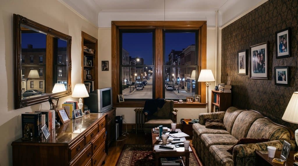 Same interior with the flash glare removed from the mirror and window
