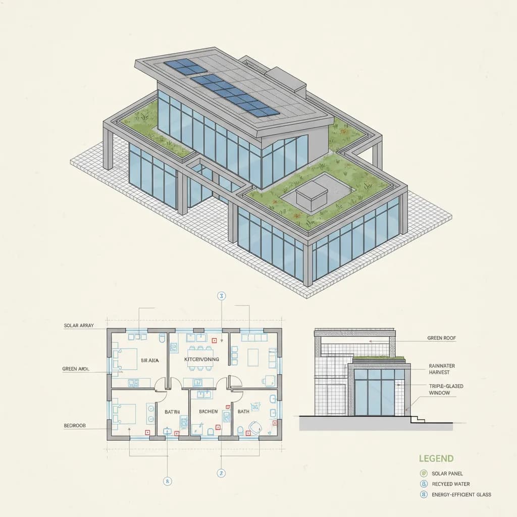 Original hand-drawn architectural sketch input