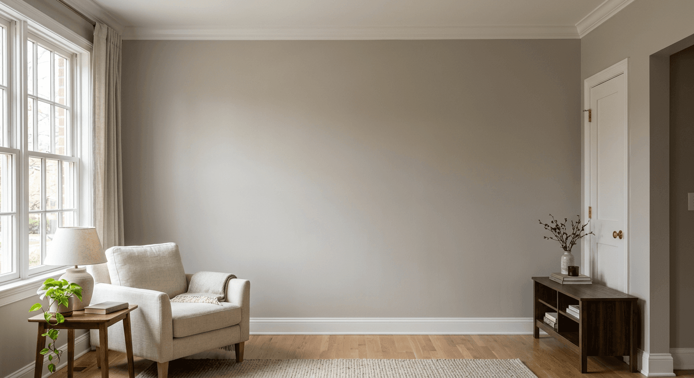 Original room with a blank, uninspired white wall before architectural rendering