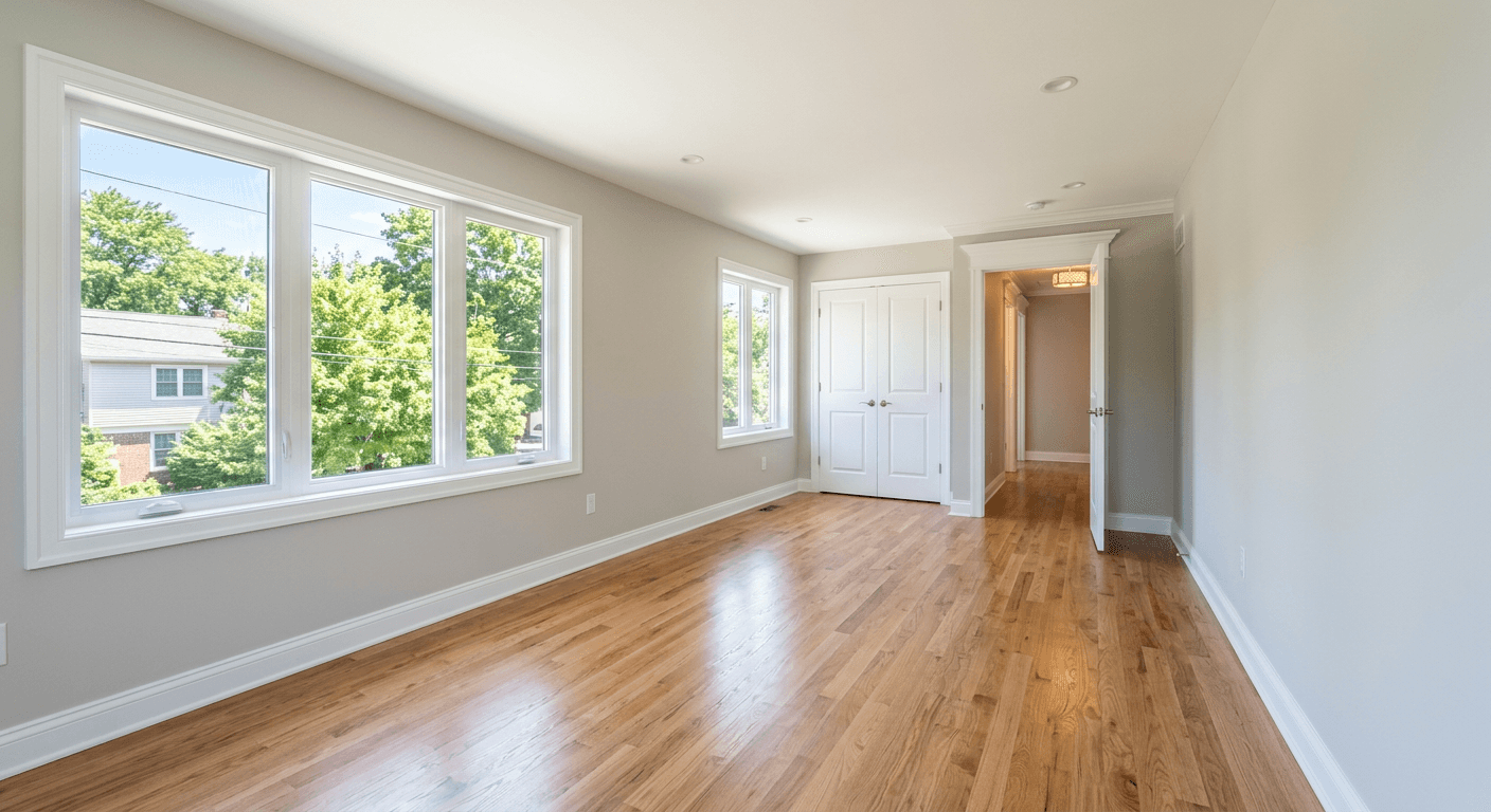 Empty room before AI home staging