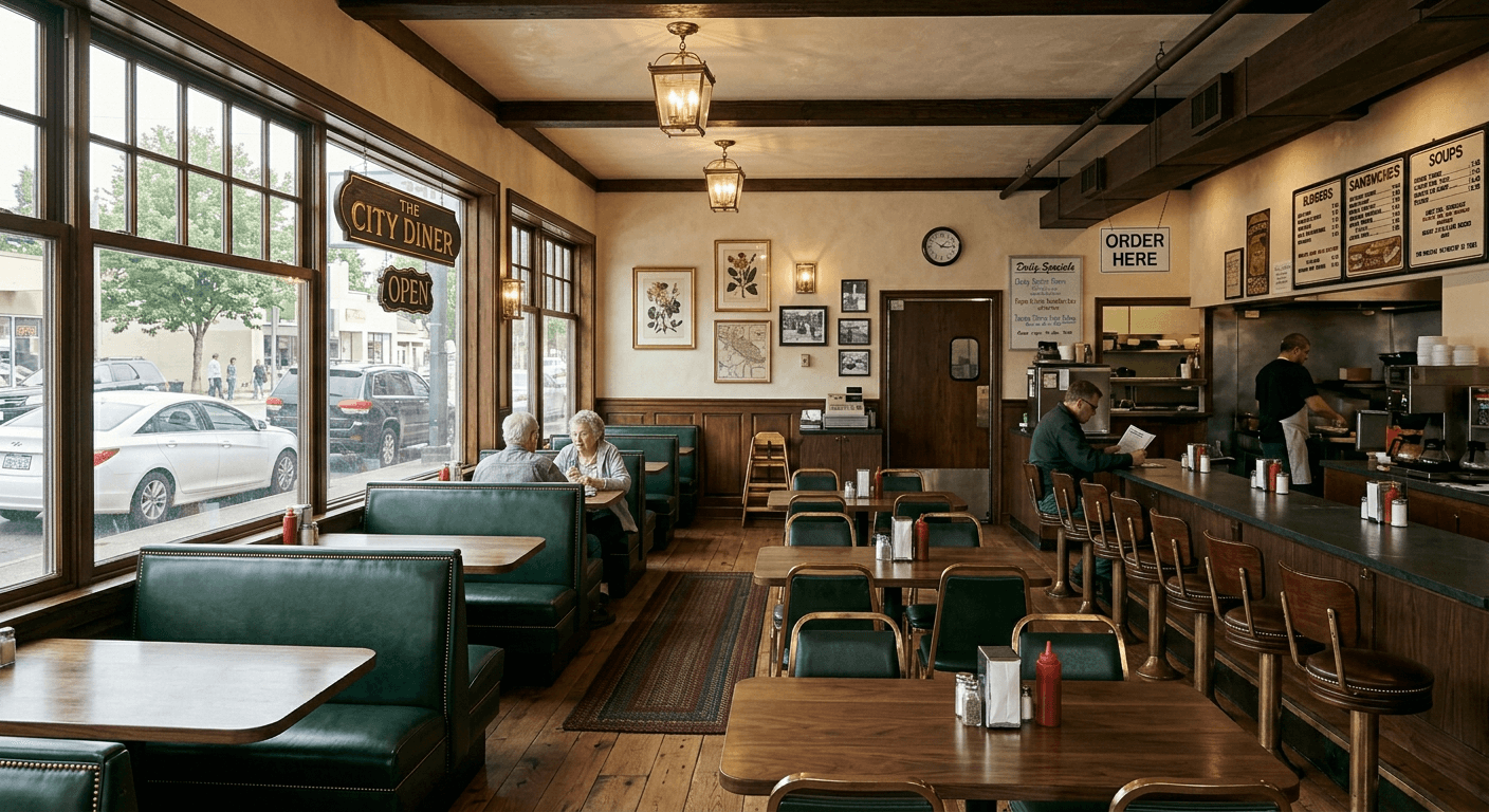 AI generated Colonial style restaurant interior design