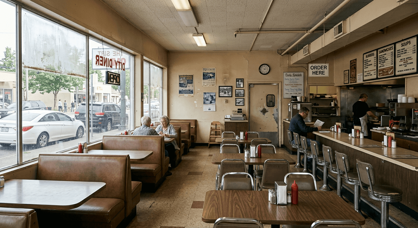 Original contemporary restaurant interior before AI redesign