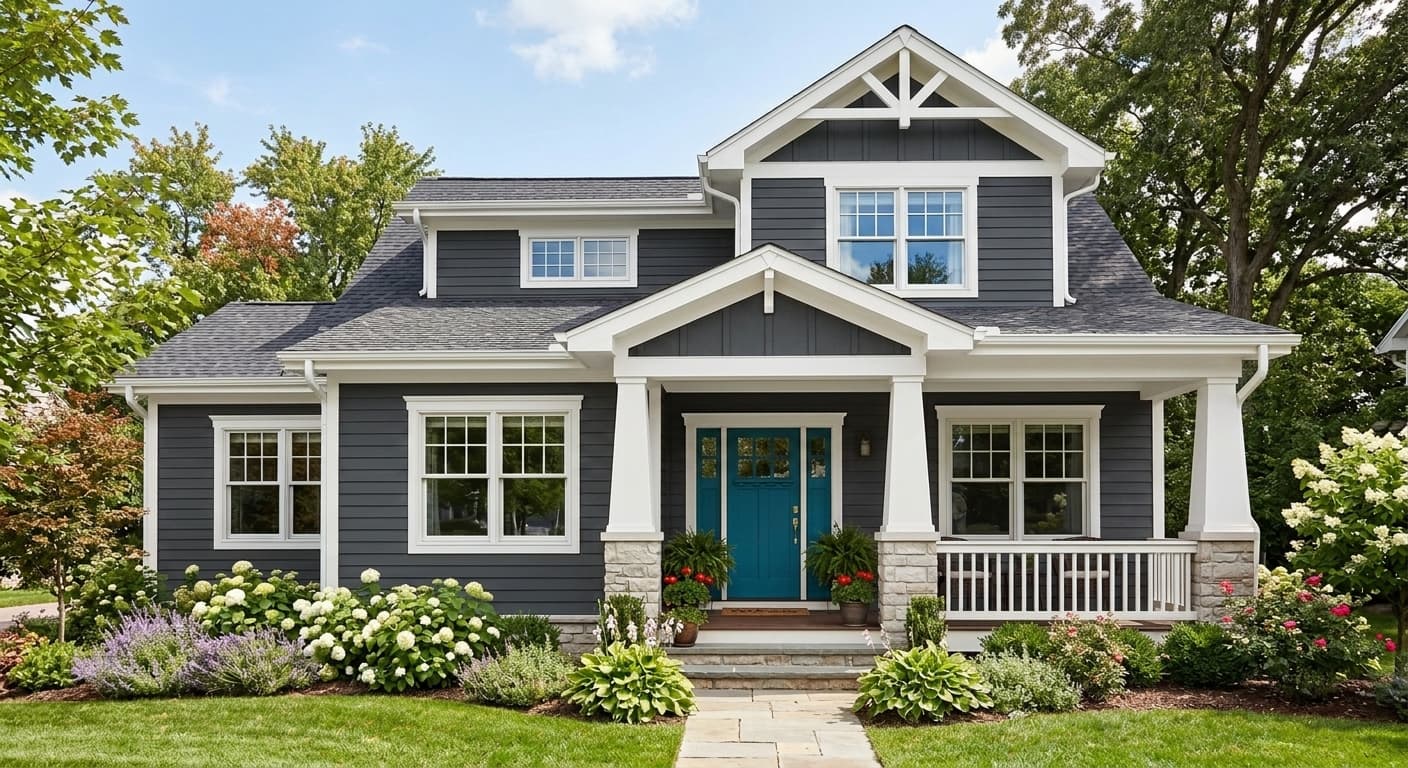 AI Rendered See your home in any exterior paint color before buying a single gallon. Body, trim, and accent color combinations.