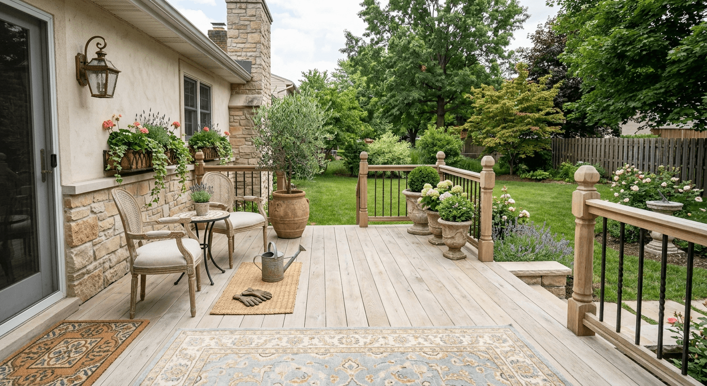 AI Rendered Redesign your deck in French Country style with AI.