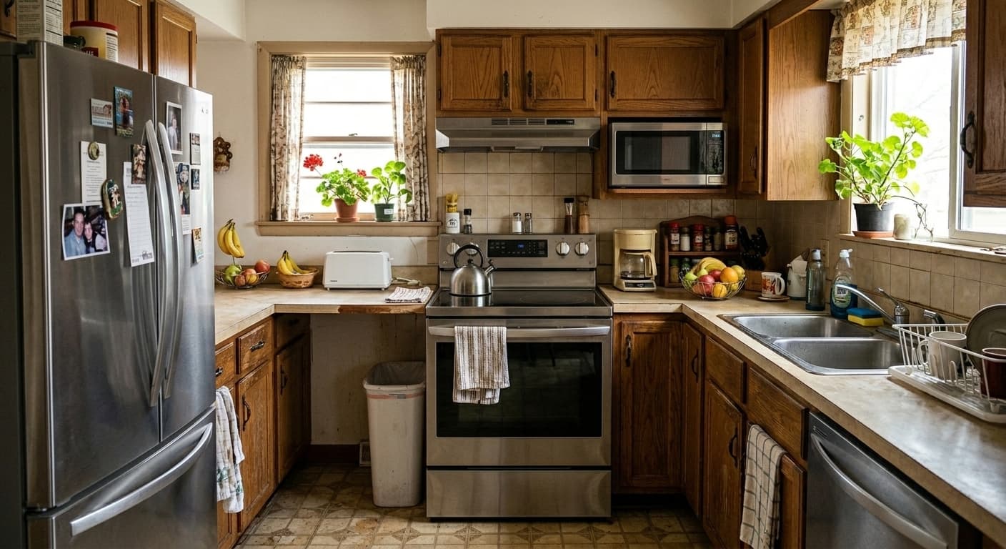 Modernized kitchen featuring luxury stainless steel and panel-ready appliances