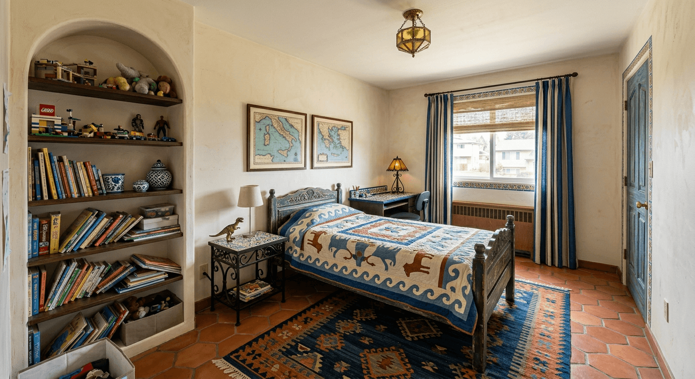Mediterranean style kids room generated by AI-Architectures
