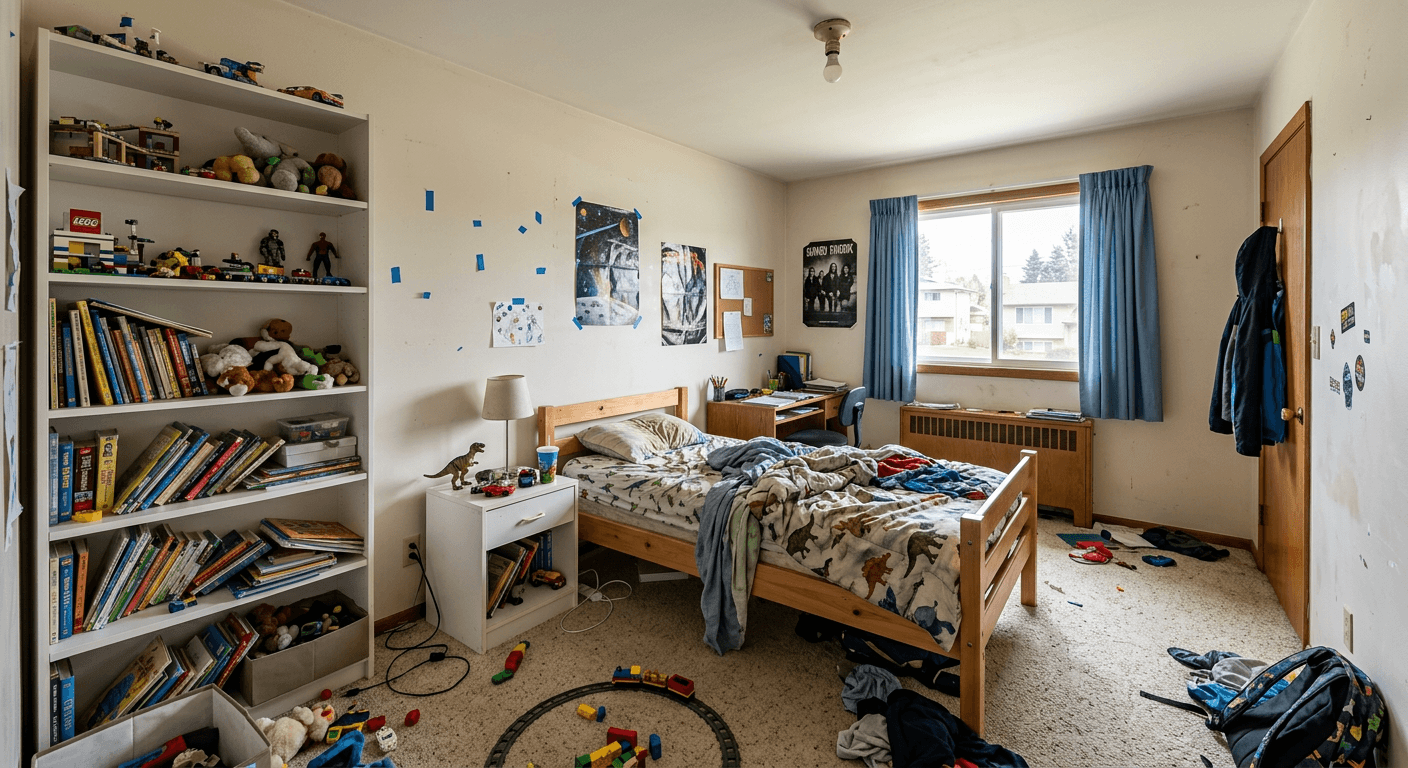 Standard kids room before AI interior design transformation