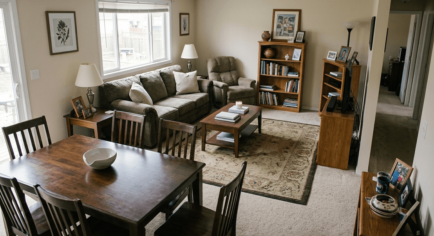 AI Rendered Digitally declutter messy rooms for listing photos. Remove personal items, excess furniture, and visual noise.