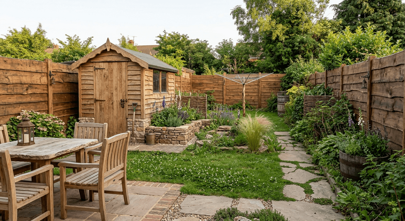 Lush rustic garden design generated by AI