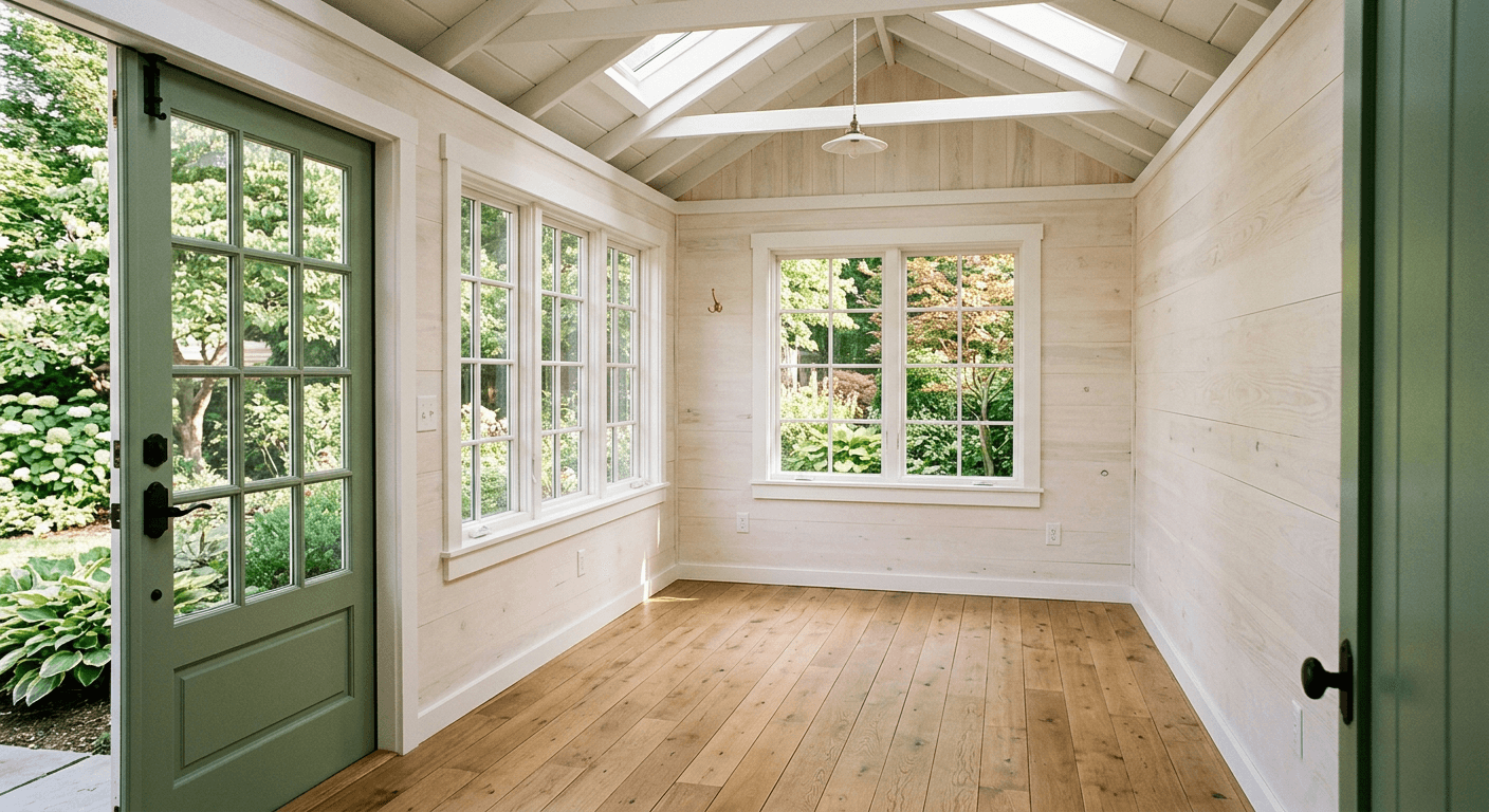 Empty backyard shed before AI virtual staging